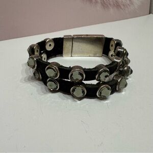 HEET Rockstar Designer Bracelet 2
Black Leather Straps 18 Swarovski
Crystals